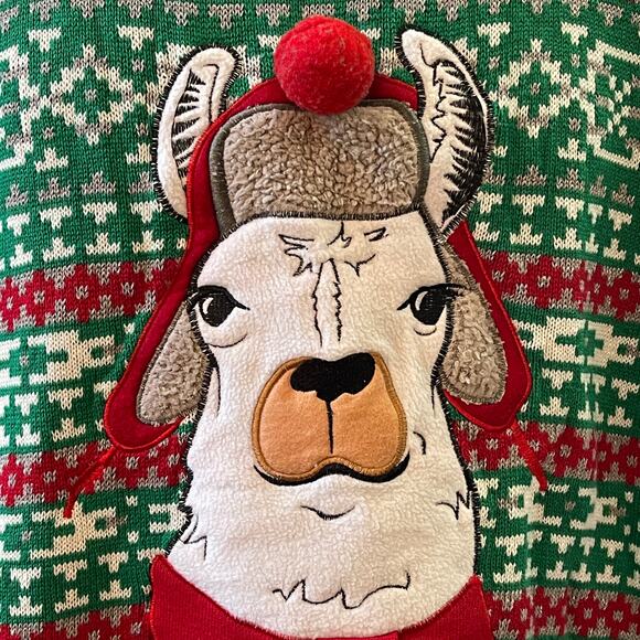 Blizzard Bay No Drama Winter Holiday Llama Ugly Christmas Sweater Size Large - Picture 2 of 5
